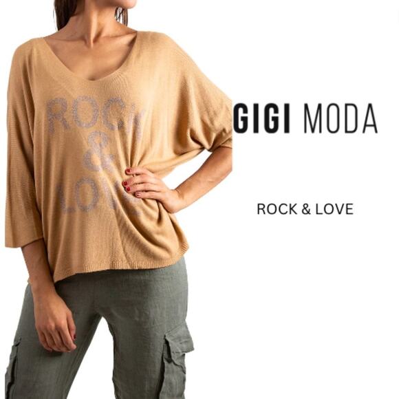 GIGI MODA ROCK & LOVE 3/4 Sleeve size One Size Made in Italy - ONE SIZE - Picture 1 of 11